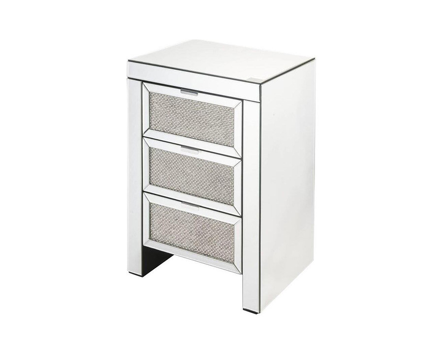 ACME - Noralie Accent Table in Mirrored/Faux Diamonds (97661)