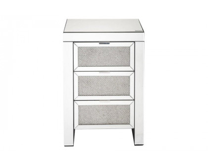 ACME - Noralie Accent Table in Mirrored/Faux Diamonds (97661)