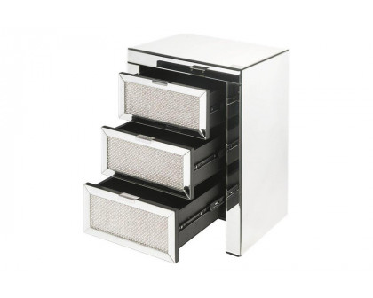 ACME - Noralie Accent Table in Mirrored/Faux Diamonds (97661)