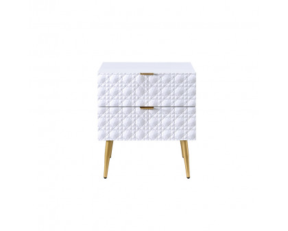 ACME - Maisey II Nightstand in White/Gold