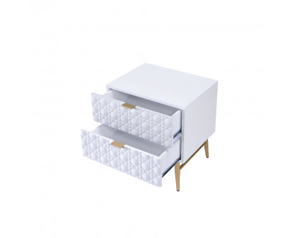 ACME - Maisey II Nightstand in White/Gold