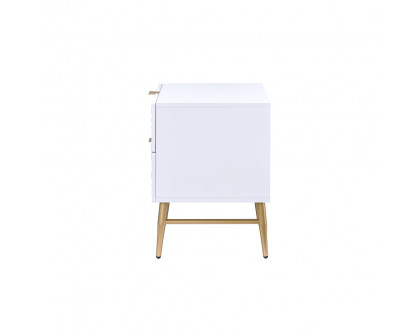 ACME - Maisey II Nightstand in White/Gold