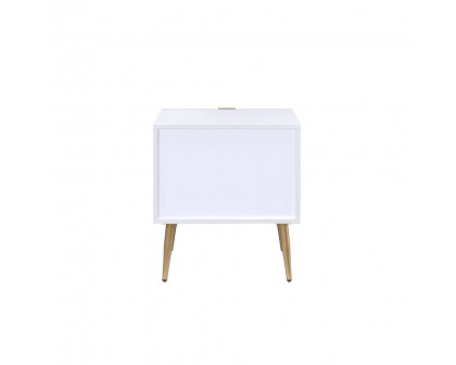 ACME - Maisey II Nightstand in White/Gold