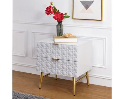 ACME - Maisey II Nightstand in White/Gold