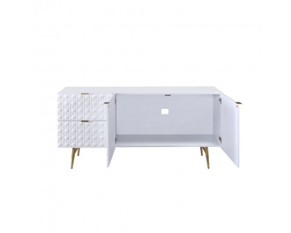 ACME - Maisey II TV Stand in White/Gold