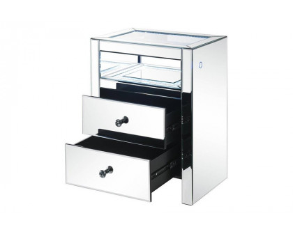 ACME - Dominic Accent Table with Led in Mirrored