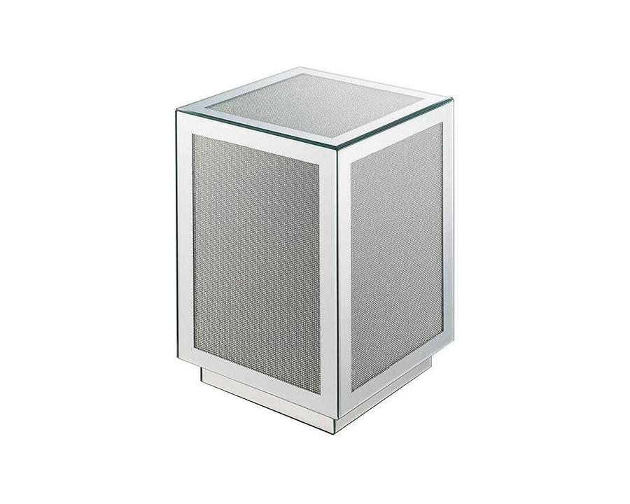 ACME - Noralie Accent Table in Mirrored/Faux Diamonds (97686)