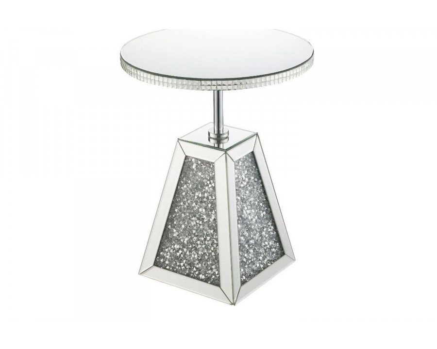 ACME - Noralie Accent Table in Mirrored/Faux Diamonds (97702)