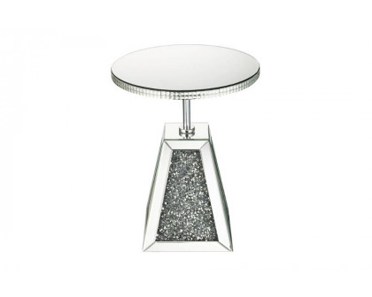 ACME - Noralie Accent Table in Mirrored/Faux Diamonds (97702)