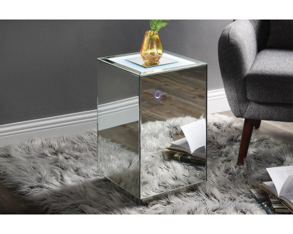 ACME - Nowles Accent Table with Led in Faux Stones