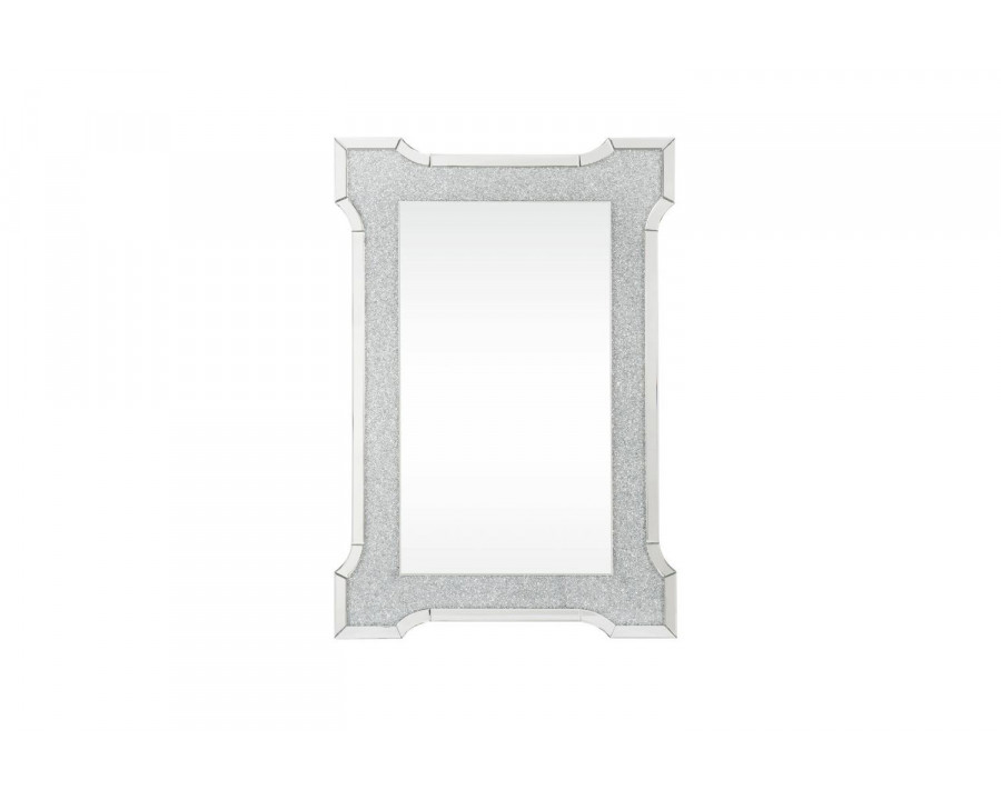 ACME - Noralie Accent Mirror in Mirrored/Faux Diamonds (97705)