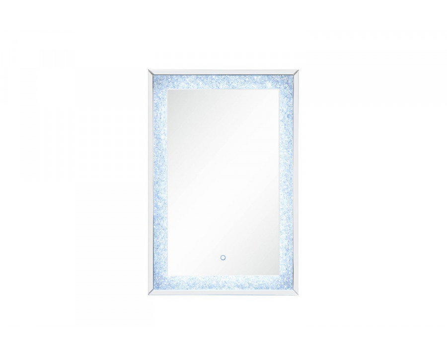 ACME - Noralie Accent Mirror with Led in Mirrored/Faux Diamonds (97706)