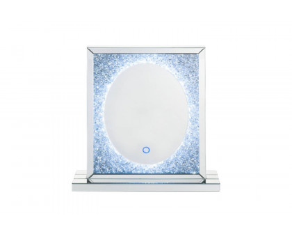 ACME - Noralie Accent Mirror with Led in Mirrored/Faux Diamonds (97707)