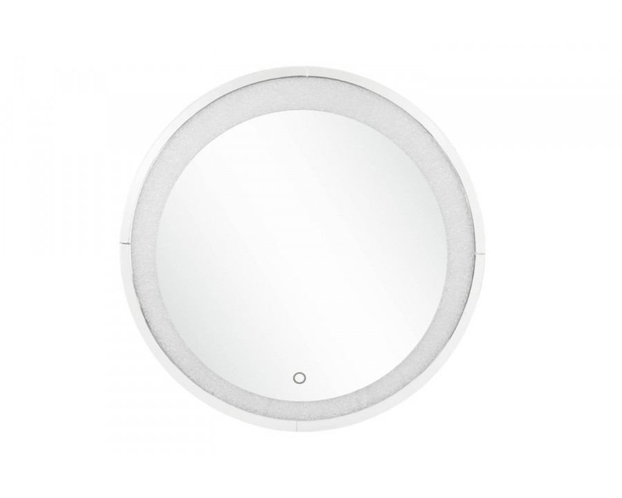 ACME - Noralie Accent Mirror with Led in Mirrored/Faux Diamonds (97709)