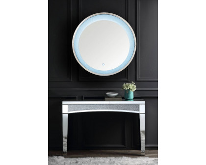 ACME - Noralie Accent Mirror with Led in Mirrored/Faux Diamonds (97709)