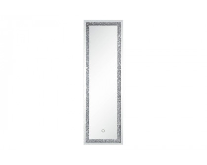 ACME - Noralie Floor Mirror with Led in Mirrored/Faux Diamonds (97713)