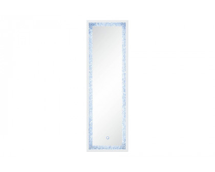 ACME - Noralie Floor Mirror with Led in Mirrored/Faux Diamonds (97713)