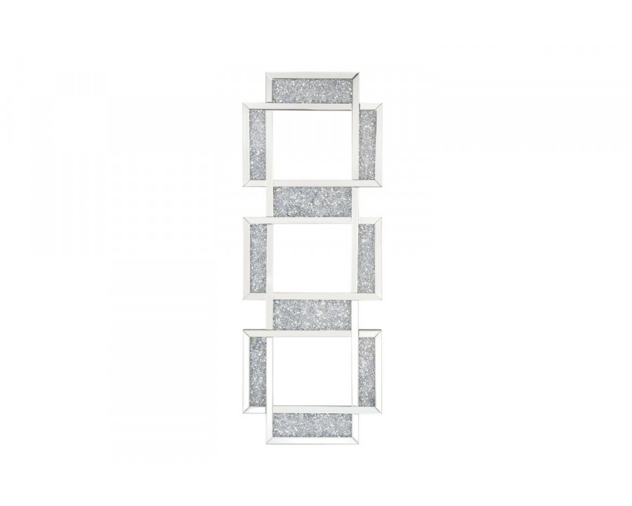 ACME - Noralie Accent Mirror in Mirrored/Faux Diamonds (97721)