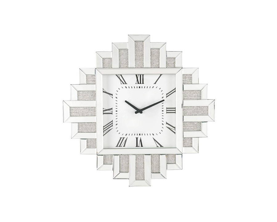 ACME - Ornat Wall Clock in Faux Square Diamonds (97729)