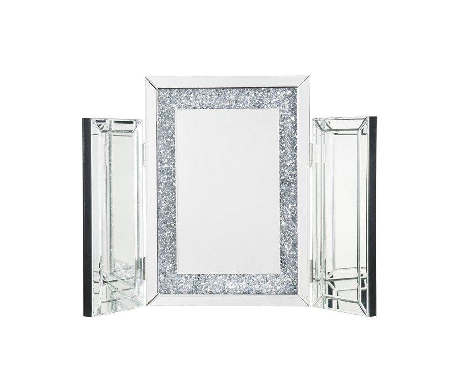 ACME - Noralie Accent Mirror in Mirrored/Faux Diamonds (97731)