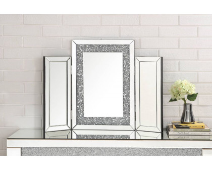 ACME - Noralie Accent Mirror in Mirrored/Faux Diamonds (97731)