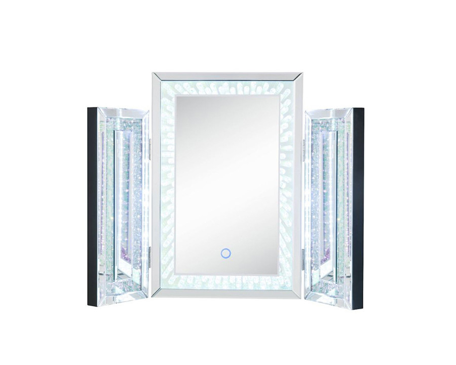 ACME - Nysa Accent Mirror with Led in Mirrored/Faux Crystals (97732)