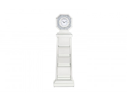 ACME - Noralie Grandfather Clock in Mirrored/Faux Diamonds (97736)