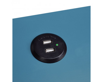 ACME Byzad Side Table with USB Charging Dock - Teal