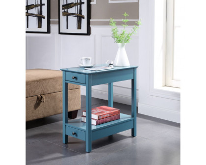 ACME Byzad Side Table with USB Charging Dock - Teal