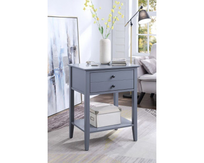 ACME Grardor Side Table with USB Charging Dock - Gray