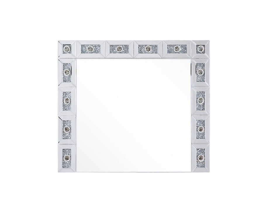 ACME - Noralie Accent Mirror in Mirrored/Faux Diamonds (97746)