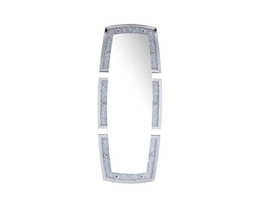 ACME - Noralie Floor Mirror in Mirrored/Faux Diamonds (97759)