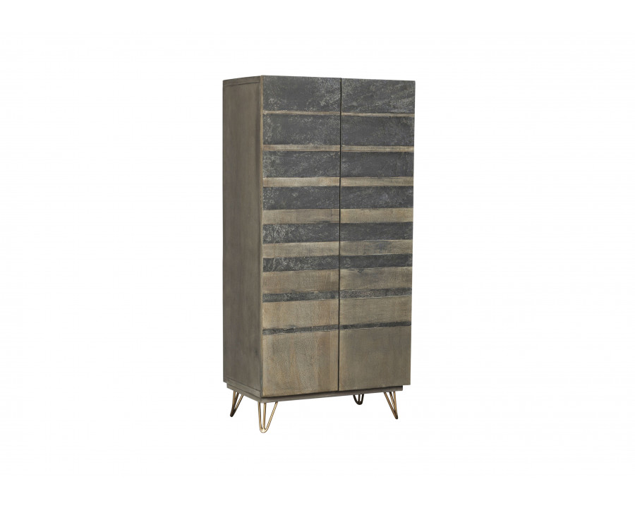 ACME - Beretta Cabinet in Gray Stone/Ash Oak