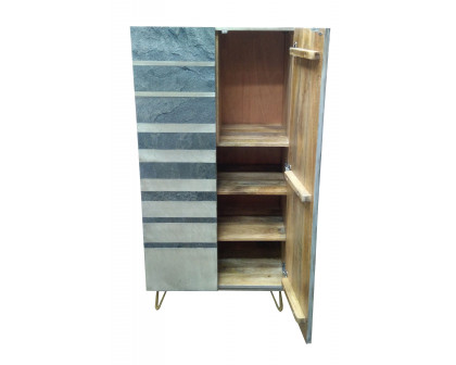 ACME - Beretta Cabinet in Gray Stone/Ash Oak