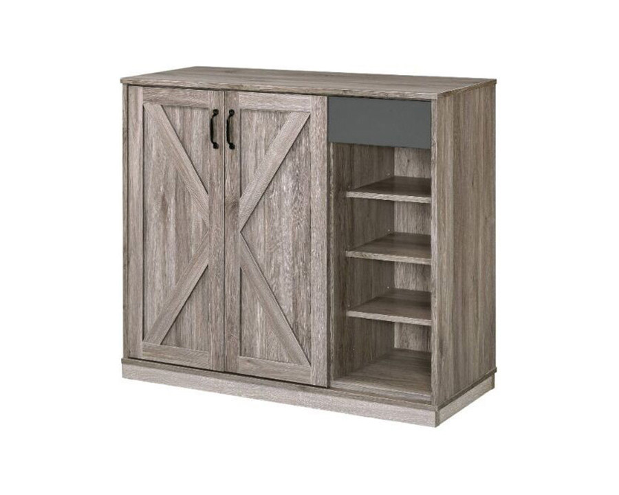 ACME - Toski Shoe Cabinet in Rustic Gray Oak