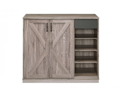 ACME - Toski Shoe Cabinet in Rustic Gray Oak