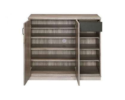 ACME - Toski Shoe Cabinet in Rustic Gray Oak