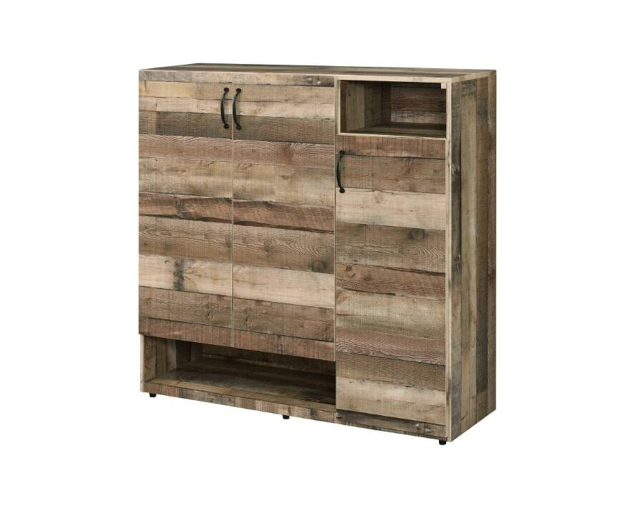 ACME - Howia Shoe Cabinet in Rustic Gray Oak