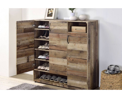 ACME - Howia Shoe Cabinet in Rustic Gray Oak