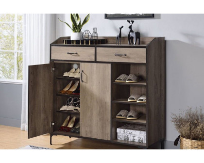 ACME - Pavati Shoe Cabinet in Rustic Gray Oak (97783)