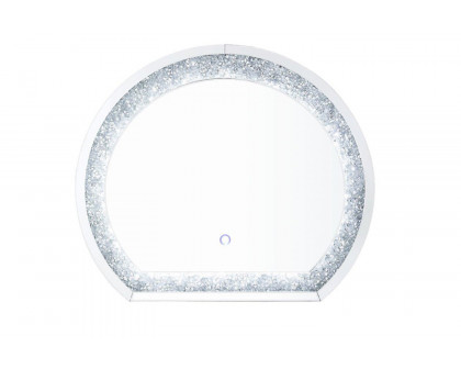 ACME - Noralie Accent Mirror in Mirrored/Faux Diamonds (97804)