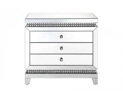 ACME - Lotus Console Cabinet in Mirrored/Faux Ice Cube Crystals (97811)