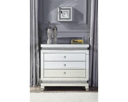 ACME - Lotus Console Cabinet in Mirrored/Faux Ice Cube Crystals (97811)