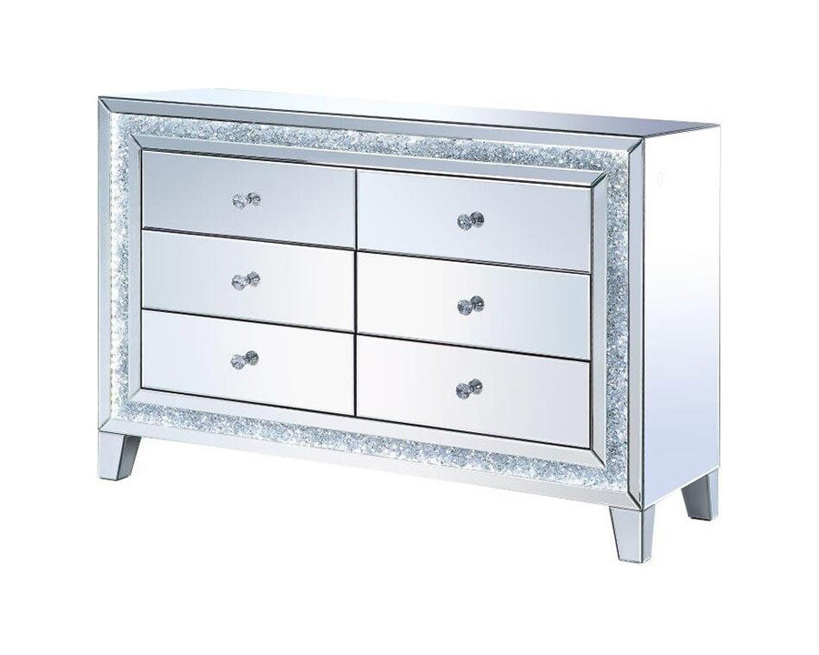 ACME - Noralie Console Cabinet in Mirrored/Faux Diamonds (97815)