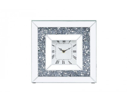 ACME - Noralie Wall Clock in Mirrored/Faux Diamonds (97817)