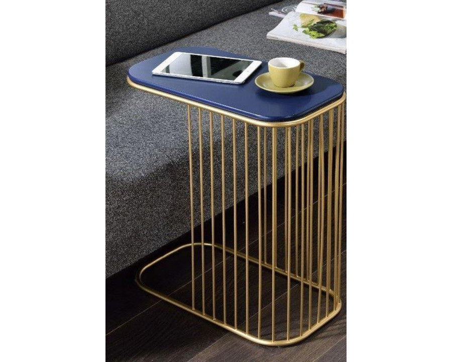 ACME - Aviena Accent Table in Blue/Gold