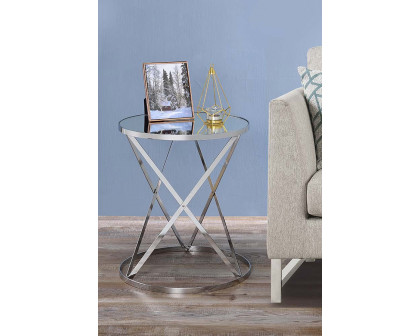 ACME - Flux Accent Table in Mirror/Chrome