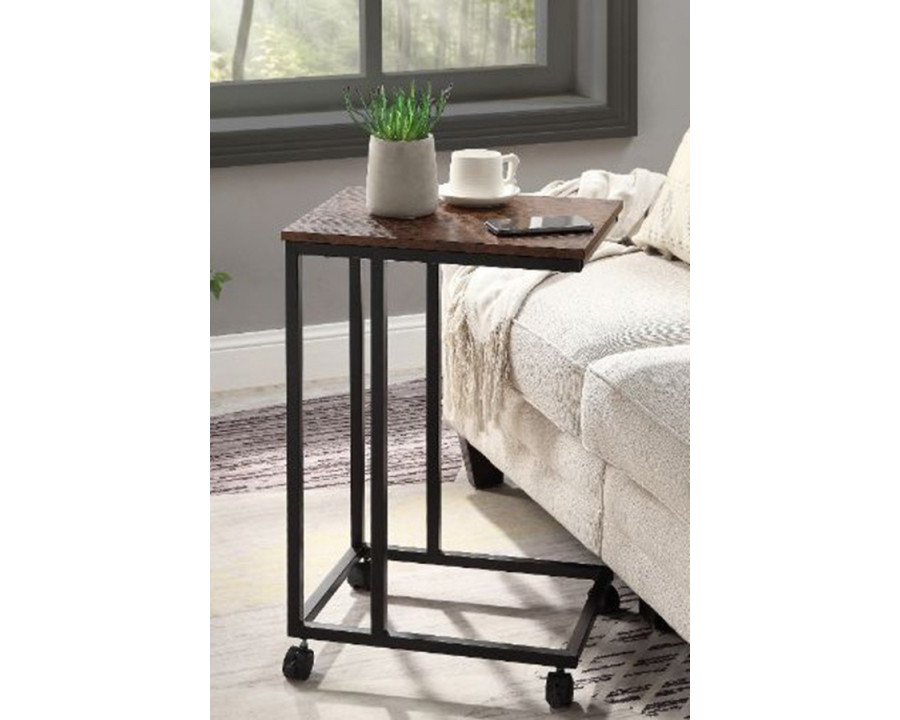 ACME Taurus Accent Table - Rustic Oak and Black Finish 97880