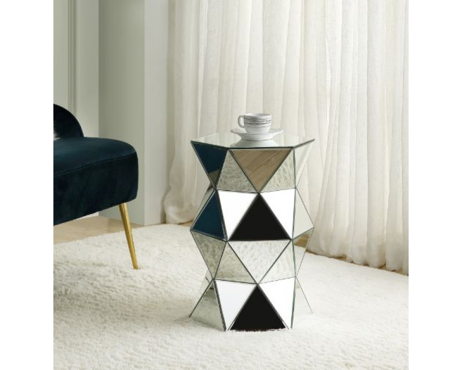 ACME - Dominic Pedestal Stand in Mirrored (97942)