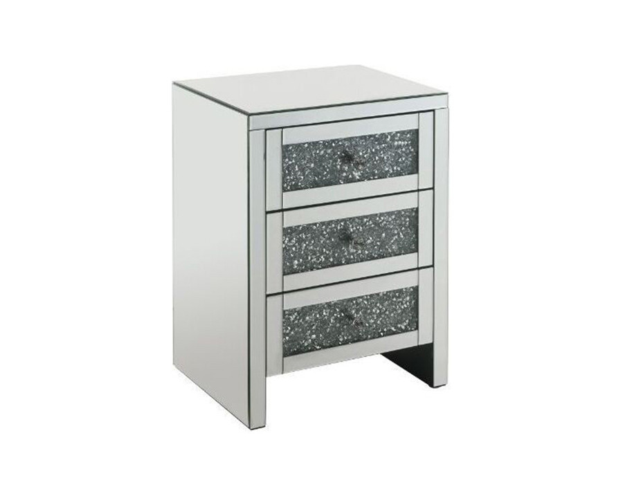 ACME - Noralie Accent Table in Mirrored/Faux Diamonds (97951)